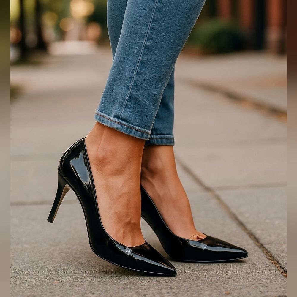 Calvin Klein Black Patent Leather Heels